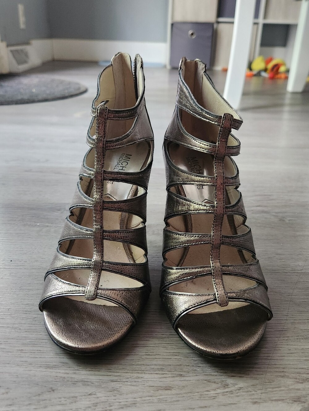 MICHAEL Michael Kors Mavis Open Toe Sandal size 7.5 metallic maximalist glam - Picture 2 of 10